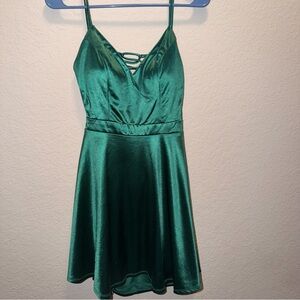 City Studio Teal Satin Gown